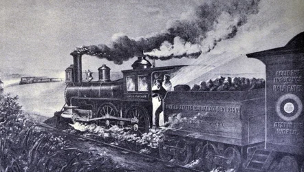 Currier & Ives Illustration 1800-tallet. Faresignalet